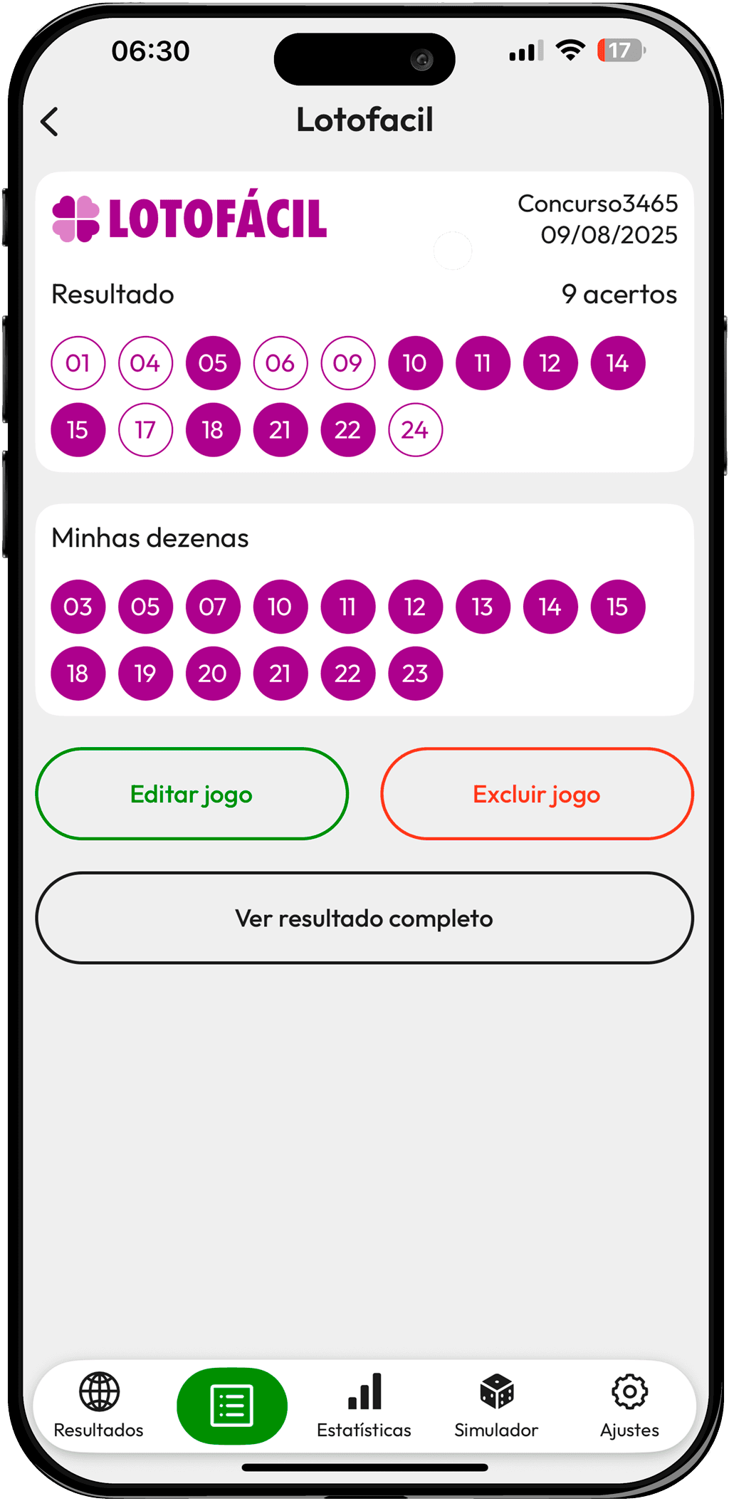 Wireframe da tela Detalhe de Jogos