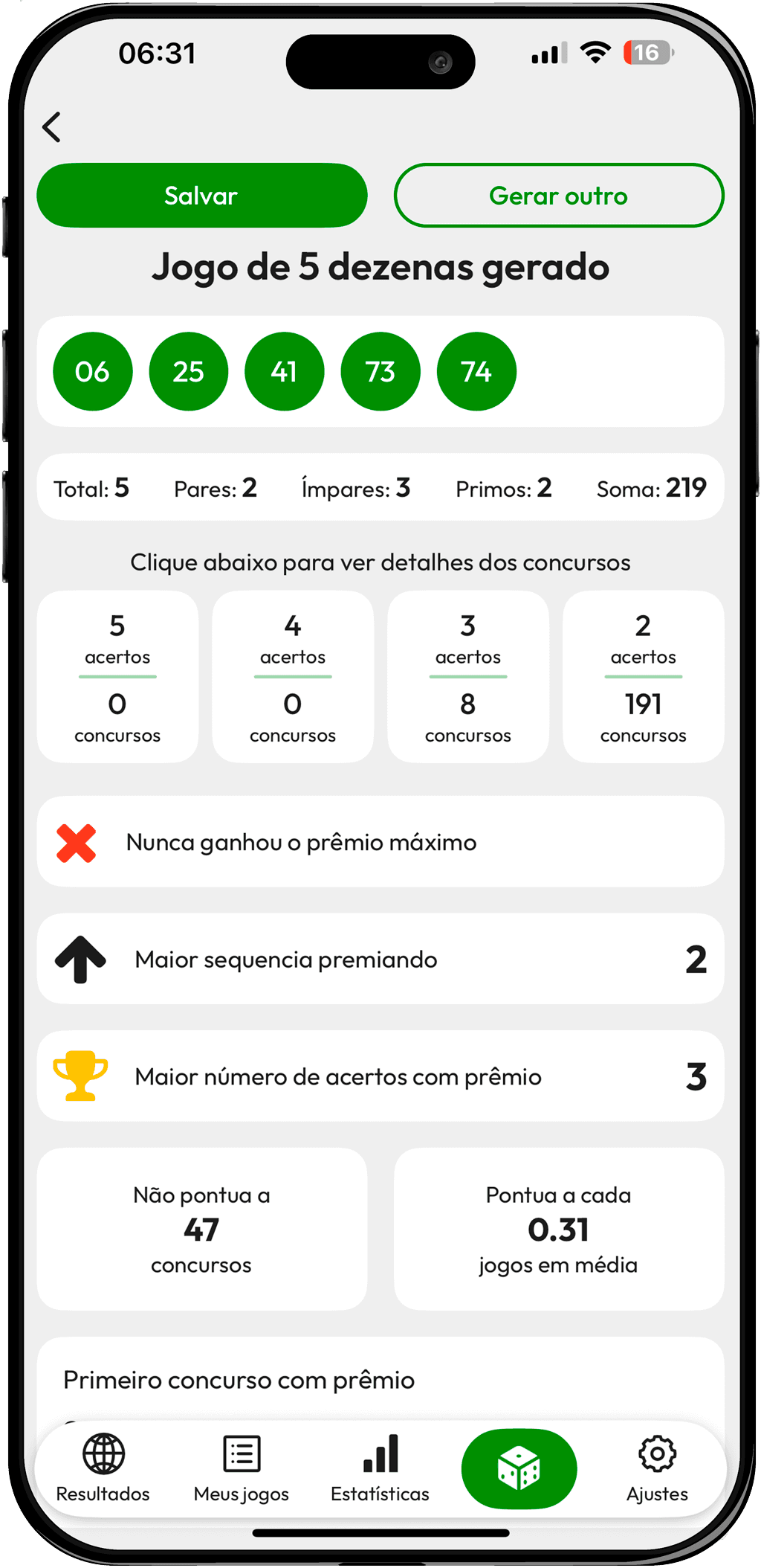 Wireframe da tela Jogo gerado